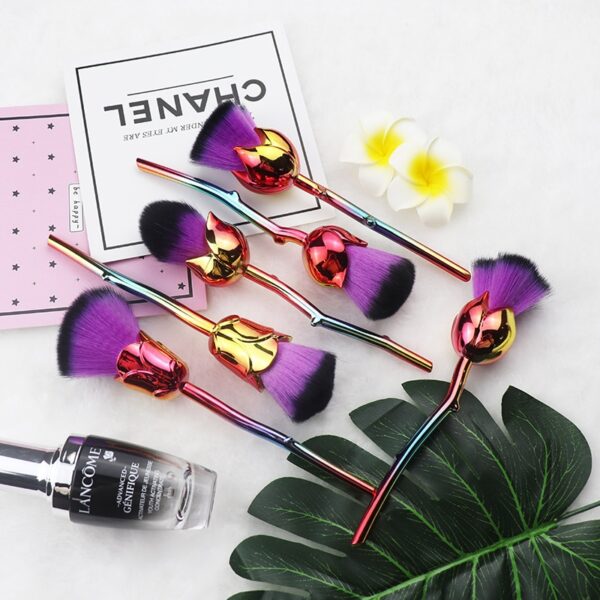 Rose Shape Makeup Brush Set Foundation Powder Blush Concealer Contour Brushes 4