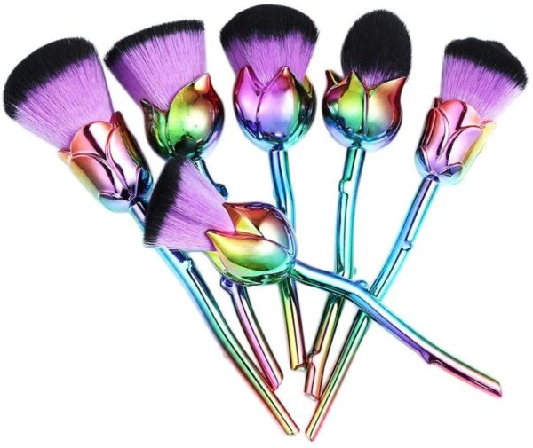 Rose Shape Makeup Brush Set Foundation Powder Blush Concealer Contour Brushes