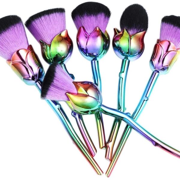 Rose Shape Makeup Brush Set Foundation Powder Blush Concealer Contour Brushes