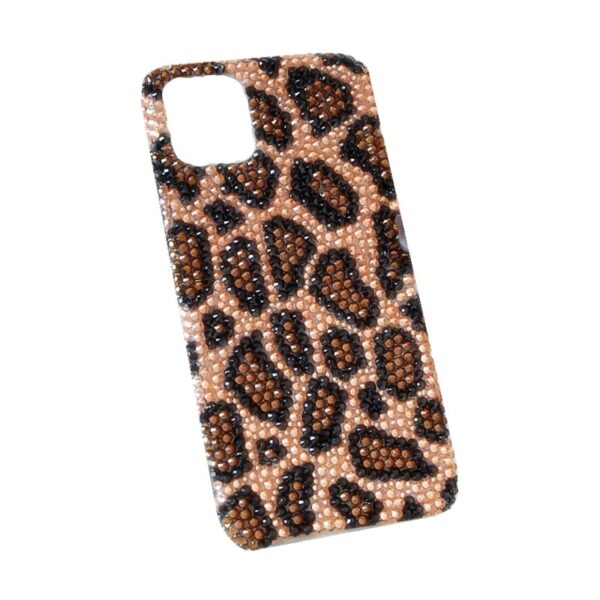 Super Luxury Fashion DIY Full Bling Gold Crystal Diamond Leopard Print Case Cover For iPhone 12 5
