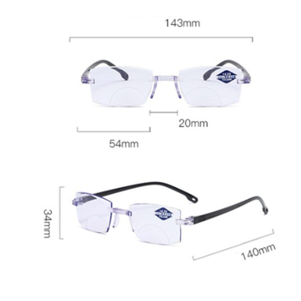 Izuzetno lagane naočale za čitanje bez obruba Protiv plavog svjetla radijus kompjuterske presbyopia čitači naočaleo Naočare za čitanje 5