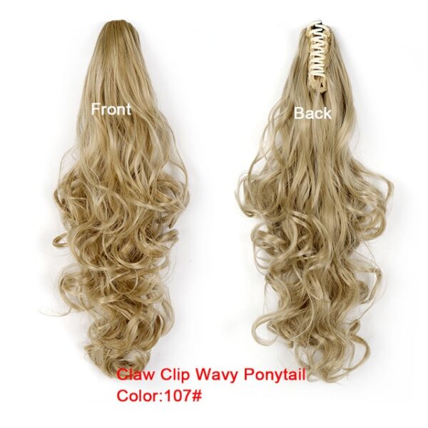 WTB Long Wavy Claw on Hair Tail False Hair 24 Ponytail Hairpiece Synthetic Drawstring Wave Black 26.jpg 640x640 26