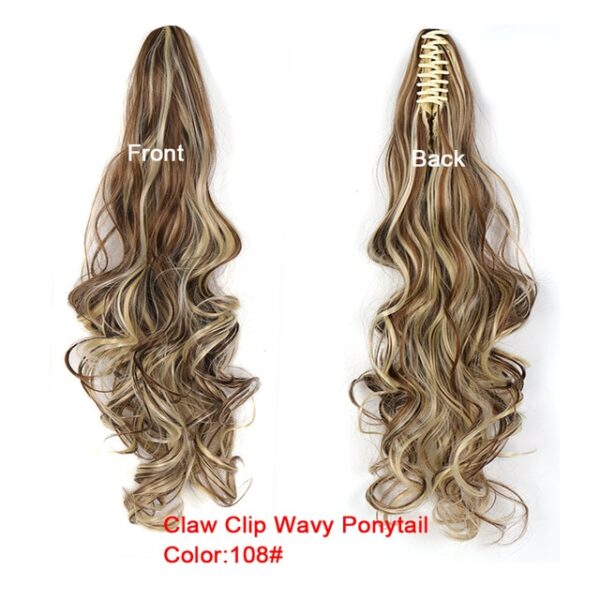 WTB Long Wavy Claw lori Irun Irun Irun Irun Irun 24 Ponytail Hairpiece Synthetic Drawstring Wave Black 27.jpg 640x640 27