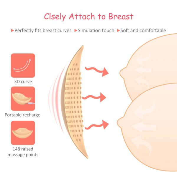 Wireless Breast Massager Electric Vibration Bust Lift Enhancer Machine Remote Control for Chest Enlargement Women Anti 4