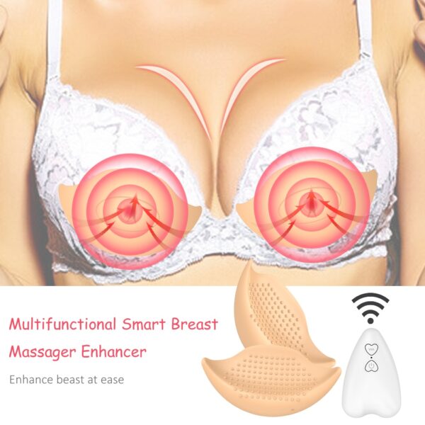 Wireless Breast Massager Electric Vibration Bust Lift Enhancer Machine รีโมทคอนโทรลสำหรับหน้าอกผู้หญิง Anti