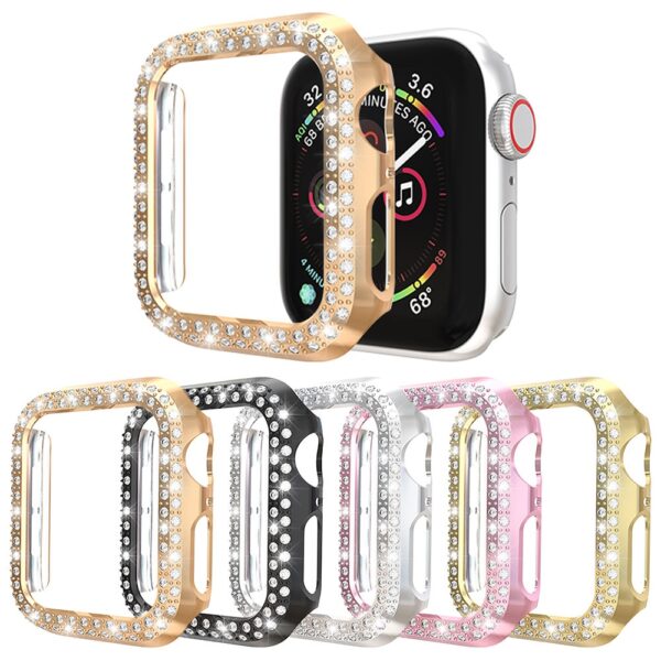 Women Ladies Case for Apple Watch SE Series 6 5 4 3 Cover PC Diamond Protector 5