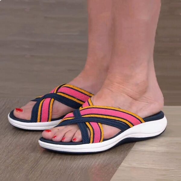 Women Slippers Platform Mesh Open Toe Mixed Color Wedges Female Sandals Summer Outdoor Beach slipper women 2