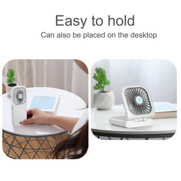 iHoven Portable Mini Fan USB Rechargeable Handheld Fan Adjustable Desktop Fan Air Cooler for Home Office 4
