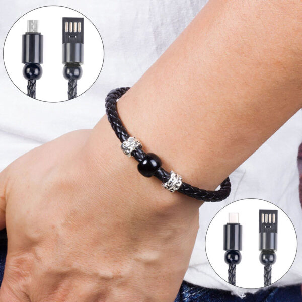 Bracciale da polso con cavo di sincronizzazione dati per caricabatterie USB 2021 per iPhone Android tipo C per Samsung 1