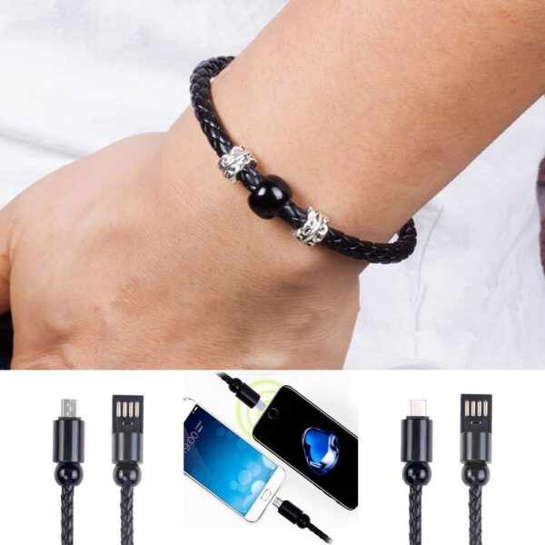 2021 USB Charger Data Sync Cable Bracelet Wrist Band For Android Type C iPhone for Samsung