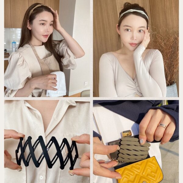 2PC Nya bärbara vikbara hårband med pannband för kvinnor Flickor Man Vintage Hoop för festkoreanska 1