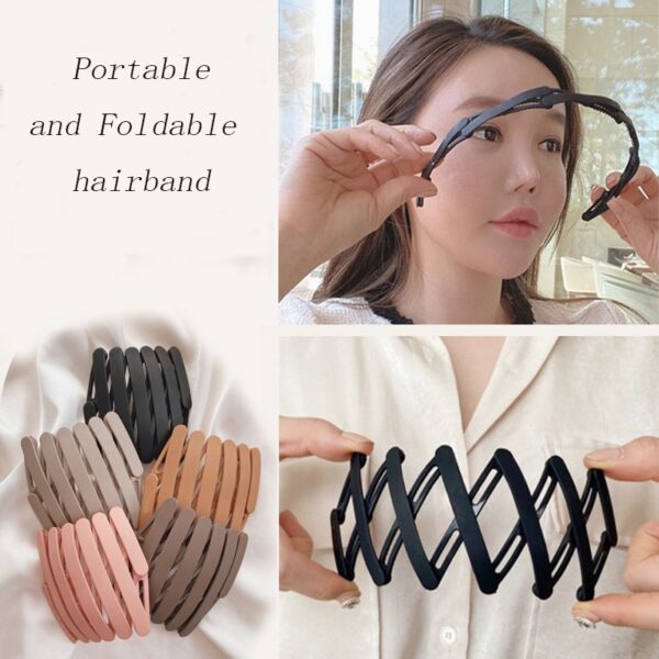 2PC Tshiab Portable Foldable Bezel Hairbands Headbands Rau Cov Poj Niam Hluas Txiv Neej Vintage Hoop rau Party Korean