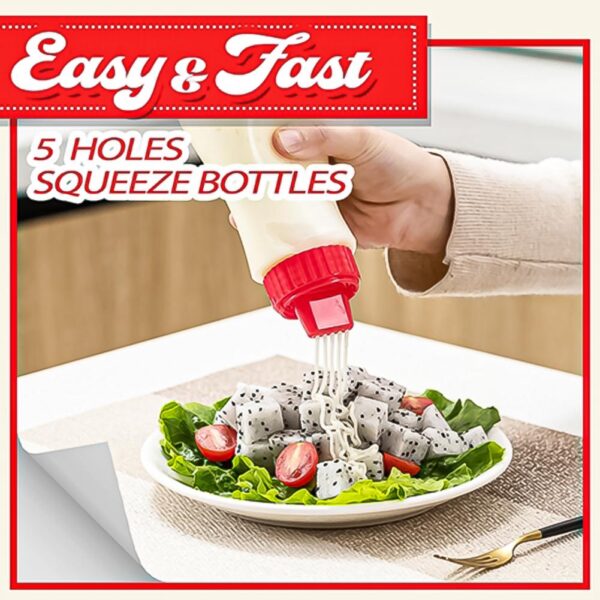 380ML Home Condiment Squeeze Bottle For Ketchup Mayo Hot Sauces Oil Bottle Kitchen Gadget Perfect For 5