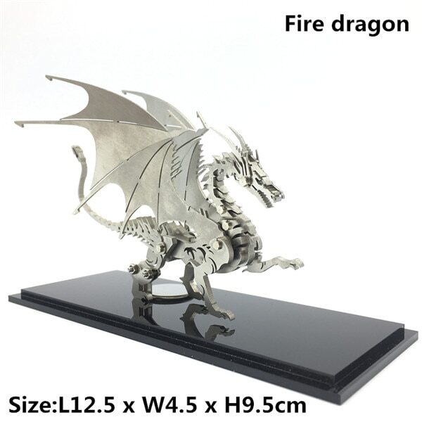 3D Metal Model Chinese Zodiac Dinosaurs western fire dragon DIY Assembly models Toys Collection Desktop For 1.jpg 640x640 1