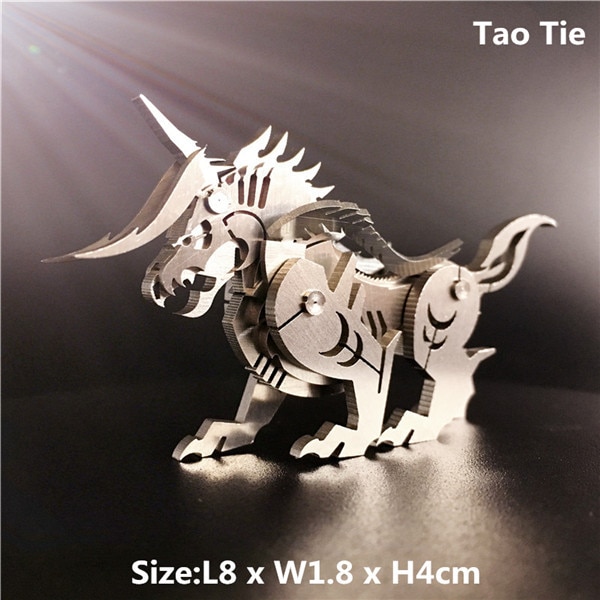 3D Metal Model Chinese Zodiac Dinosaurs western fire dragon DIY Assembly models Toys Collection Desktop For 10.jpg 640x640 10