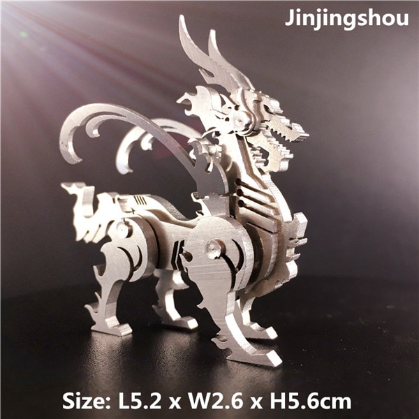 3D Metal Model Chinese Zodiac Dinosaurs western fire dragon DIY Assembly models Toys Collection Desktop For 2.jpg 640x640 2