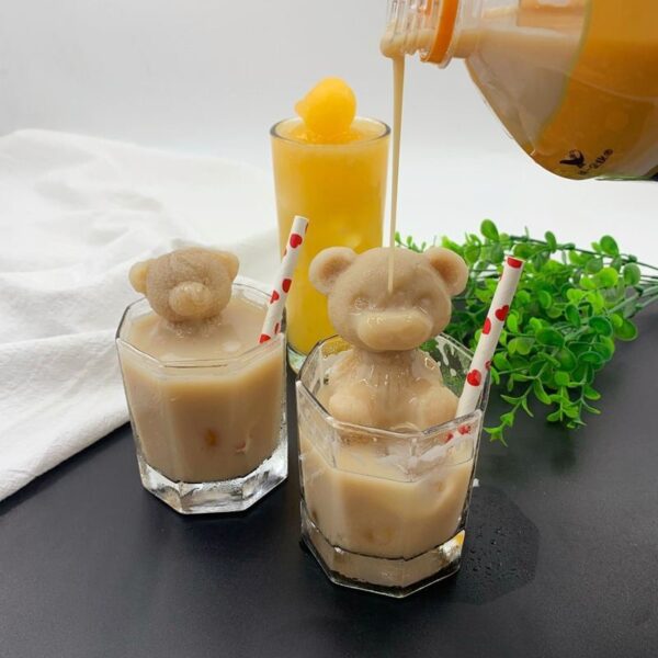 3D Silicone Bear Shape Ice Mold Whiskey Milk Tea Cola DIY Mould Freezer Juice Ice Tray 1