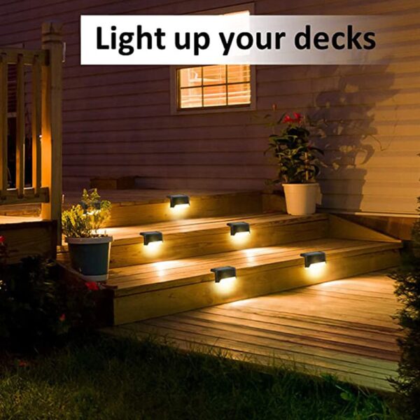 4 8 16 Pcs LED Solar Stair Lamp Solar Step Lights Outdoor Waterproof Fence Lamp Decoration 1