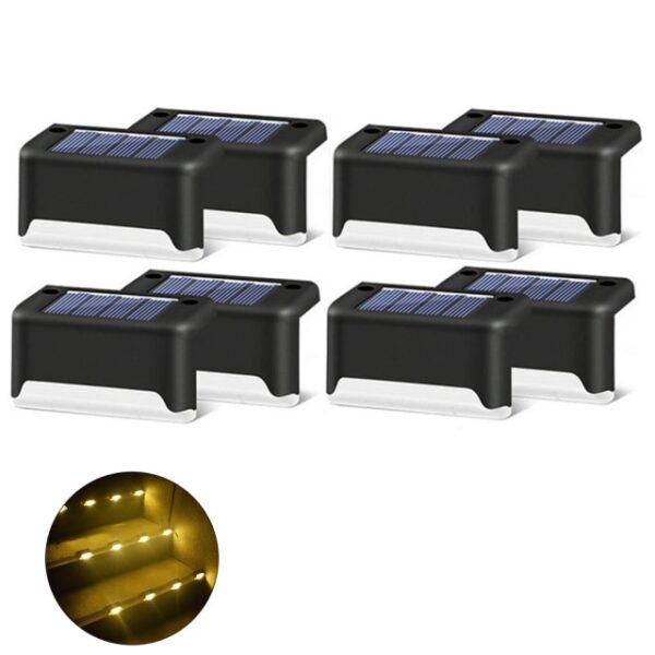 4 8 16 Pcs LED Solar Stair Lamp Solar Step Lights Outdoor Waterproof Fence Lamp Decoration 1.jpg 640x640 1