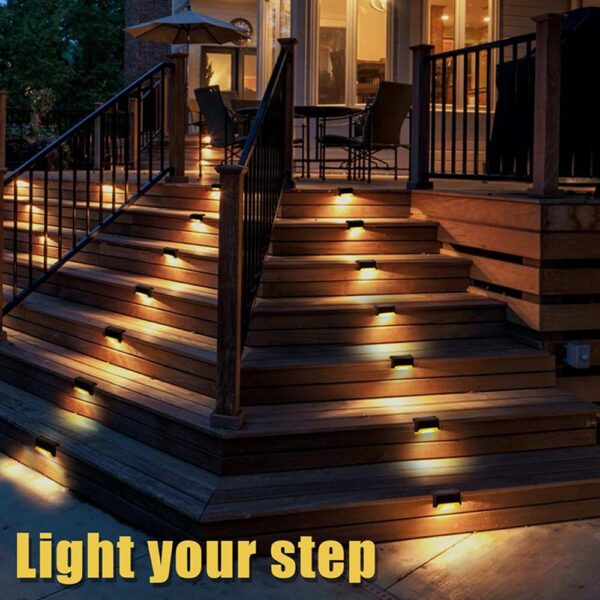 4 8 16 Lasca Lampa Stair Gréine LED Soilse Céime Gréine Maisiú Lampa Fál uiscedhíonach Allamuigh 2