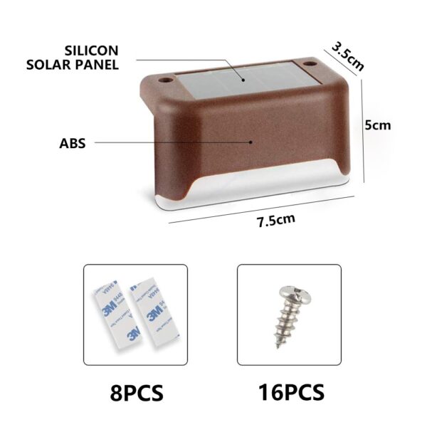 4 8 16 kom LED solarna svjetiljka za stepenice Solarna svjetla za stepenice Vanjska vodootporna dekoracija ograde 5