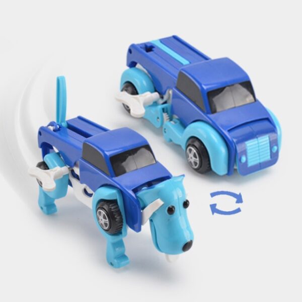 4 colors 14cm No need Batteries Automatic Transformation Dog Car Vehicle Clockwork Wind up for
