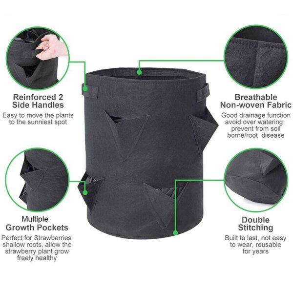 5 7 10 Gallon Vertical Planting Grow Bag For Strawberry Flower Herb Pots Garden Outdoor Grow 3