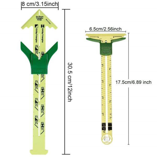 5 IN 1 SLIDING GAUGE WITH NANCY ZIEMAN Triangles Measuring Sewing Tool two size choose 5BB5736 1