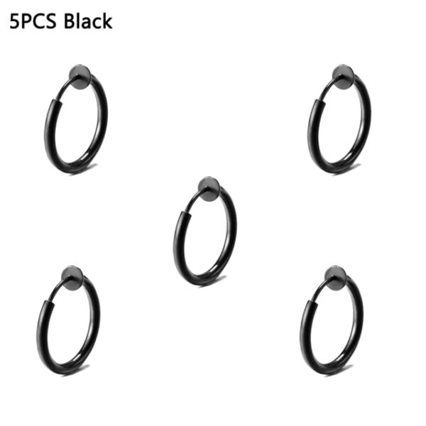 5PCS Clip On Earrings Fake Spring Clip On Labret Nose Clips Ring Stealth Hoop Lip Ring 1.jpg 640x640 1