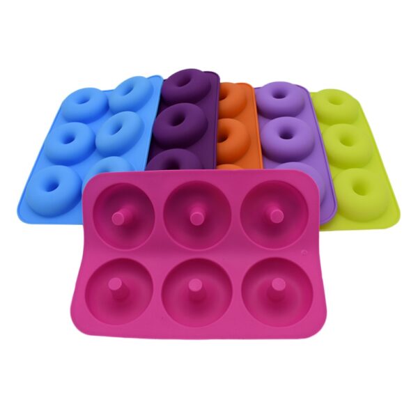 6 Holte Siliconen Mal Donut Bakpan Non Stick Mold Vaatwasser Decoratie Gereedschappen Jelly En Snoep