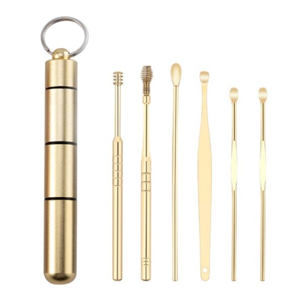 6 pezzi set raccoglitori di cerume in acciaio inossidabile spirale Earpick rimozione cera curette orecchio pulitore orecchio 1.jpg 640x640 1