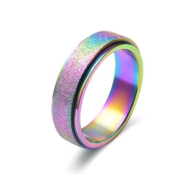 6mm Spinner Ring for Women Men Stress Release Rotatable Sandblasting Stainless Steel Bands Casual Tail Ring 3.jpg 640x640 3