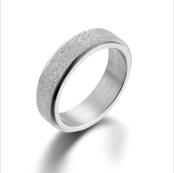 6mm Spinner Ring dla kobiet mężczyzn Uwalnianie naprężeń Obrotowe piaskowanie opaski ze stali nierdzewnej Casual Pierścień ogonowy 5.jpg 640x640 5