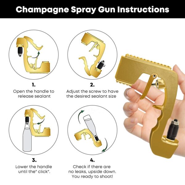 Champagne Wine Sprayer Squirt Gun Bottle Beer Vacuum Stopper Shoot Drinking Ejector Feeding Party Club Bar 5