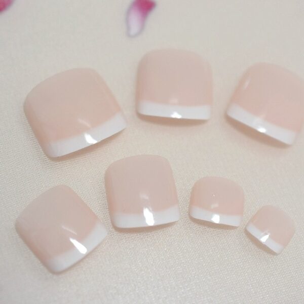 Classic French Square Toes Nails Nude Ntuj Fake Toes Nails Exquisite Feet Tips Faux Ongles