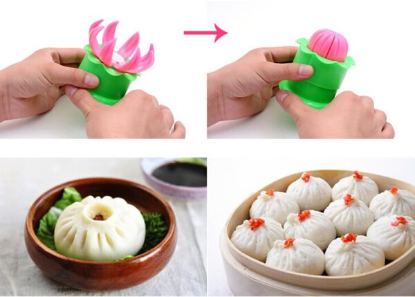 Píosa Taosráin DIY Ravioli Píosa Stuifáilte Stuáilte Bun Uirlisí Múnlaithe Déantúsóir Múnlaí silicone Buns Stuffed Steamed 11