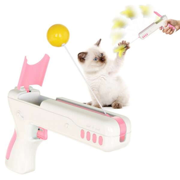 Divertido juguete interactivo para gatos con bola de plumas Pistola de palo de gato original para gatitos cachorros perros pequeños 3.jpg 640x640 3