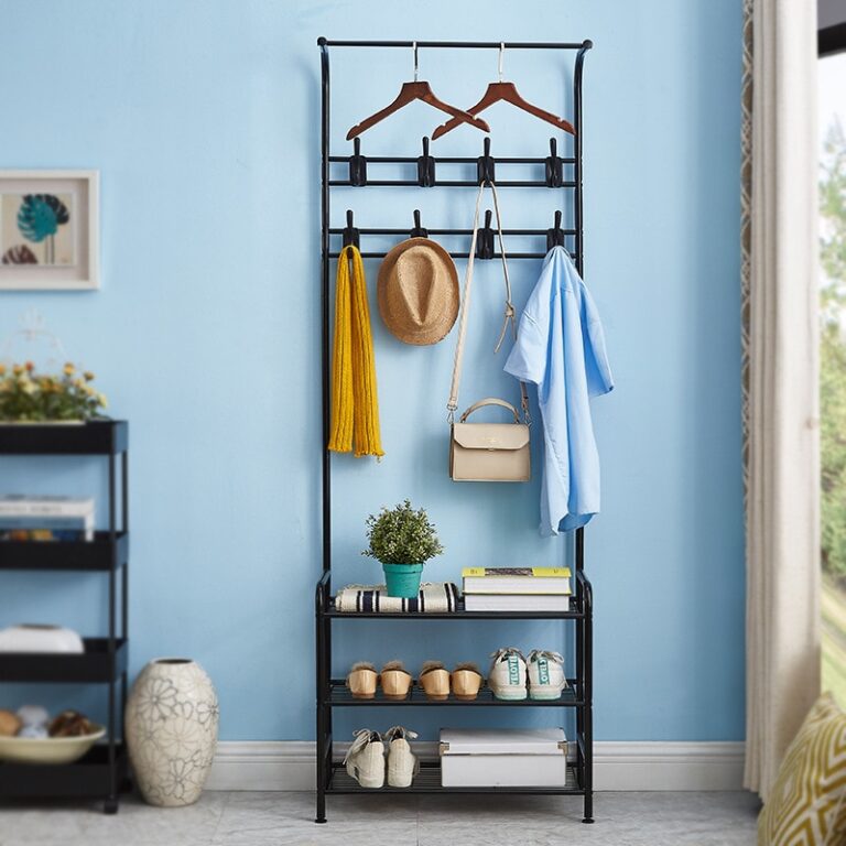 Multifunction 3 Tier Coat Rack Floor Standing Wardrobe JOOPZY