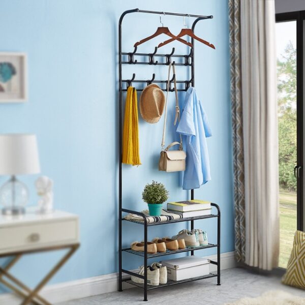 Multifunction 3 Tier Coat Rack Floor Standing Wardrobe Clothes Hanging Storage Shelf Clothing Drying Rack with 1.jpg 640x640 1