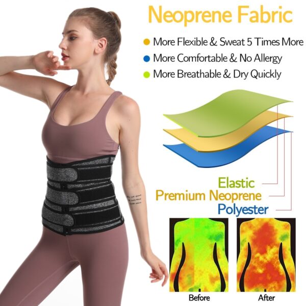 Neoprene Waist trainer body shaper plus size wasit trainer γυναικεία κοιλιά ελέγχου ιδρώτα ζώνη μέσης εκπαιδευτή 2