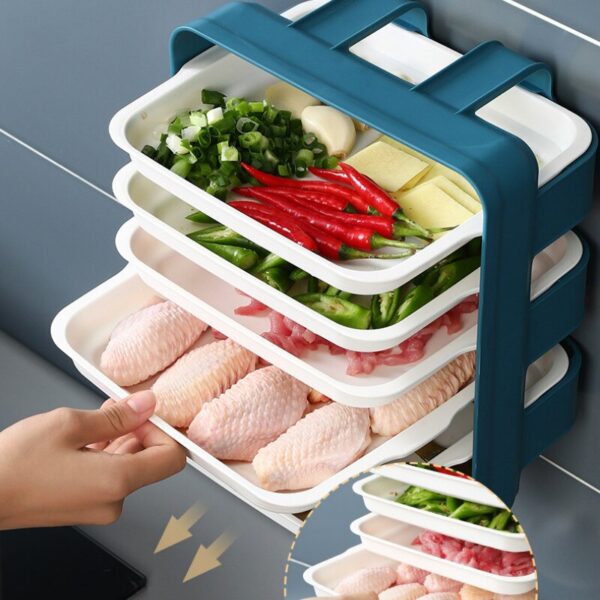 New 6 Layers Wall mounted Dish Organizer Rack Kitchen Fruit Vegetable Storage Holder Wall hanging Shelves 1