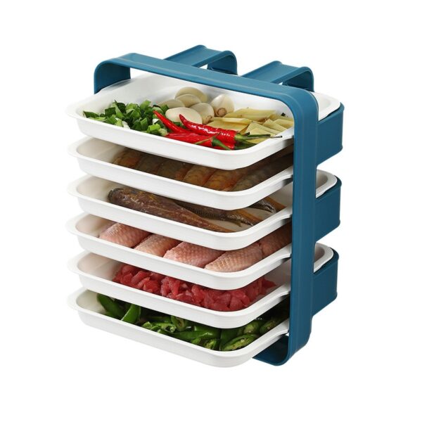 New 6 Layers Wall mounted Dish Organizer Rack Kitchen Fruit Vegetable Storage Holder Wall hanging Shelves 2