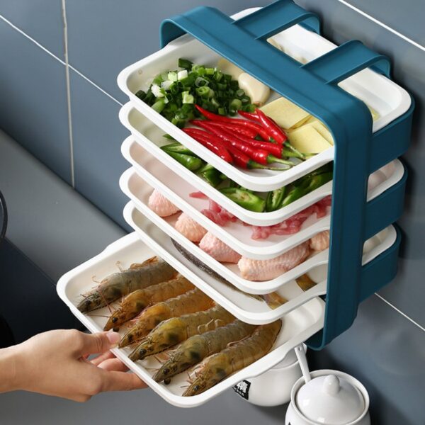 New 6 Layers Wall mounted Dish Organizer Rack Kitchen Fruit Vegetable Storage Holder Wall hanging Shelves