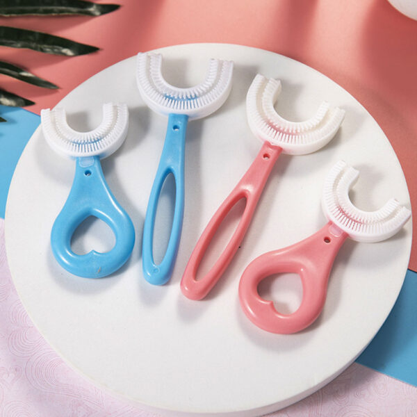 Brosse à dents en silicone U pour enfants, nettoyage manuel de la bouche, motif de dessin animé, 2021