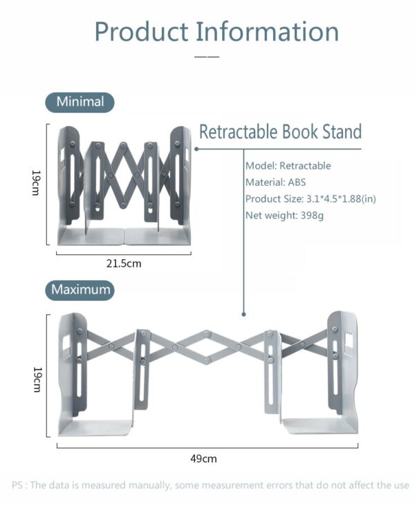 Retractable Bookends For Shelves Book Support Stand Adjustable Bookshelf With Pen Holder Desk Organizer Office Accessories 5