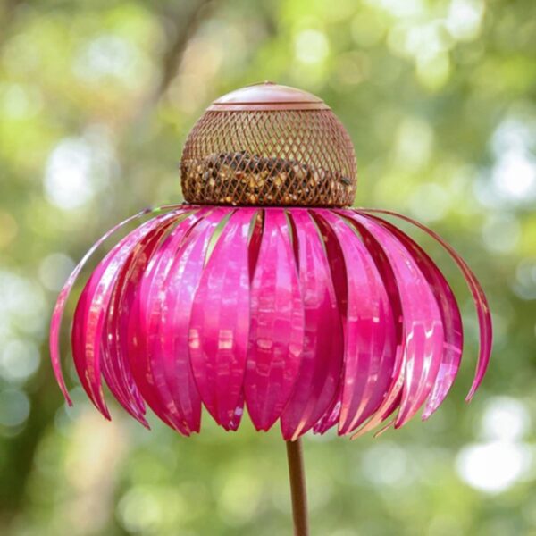 Sensation Pink Coneflower Feeder pentru păsări Fereastră de grădină Floare Feeder pentru păsări Grădină în aer liber Curte Decor pentru gazon Picaflor 1