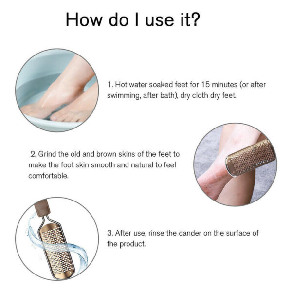 Stainless Foot File Callus Dead Skin Remover Rasp Scraper Cracked Exfoliating Scrub Practical Pedicure Mesh Tools 4