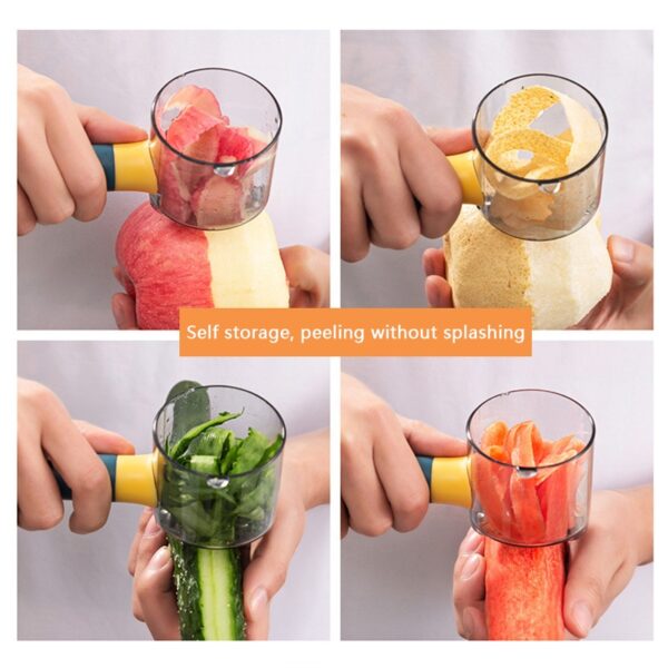 پوست کن ذخیره سازی چند منظوره استیل ضد زنگ با یک ظرف برای پوست کن سبزیجات هویج سیب زمینی 4