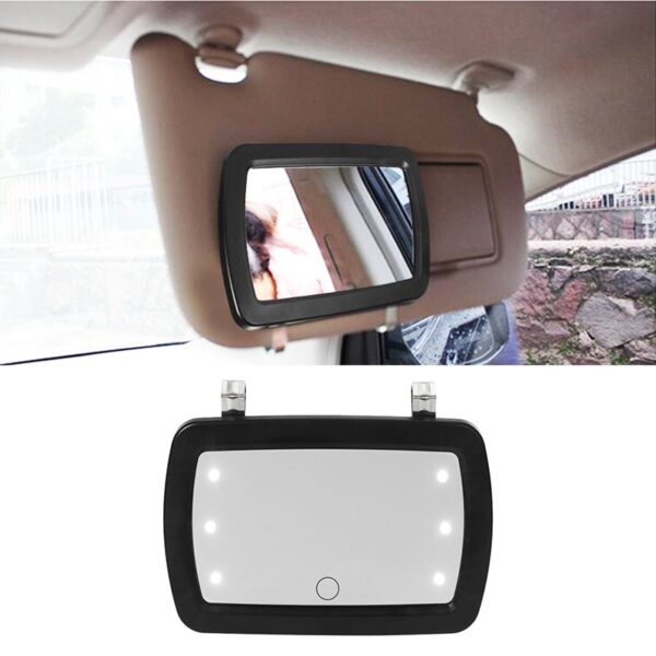 Universal LED Car Interior Mirror Touch Switch Makeup Mirror Sun Visor High Clear Interior HD Mirror 2