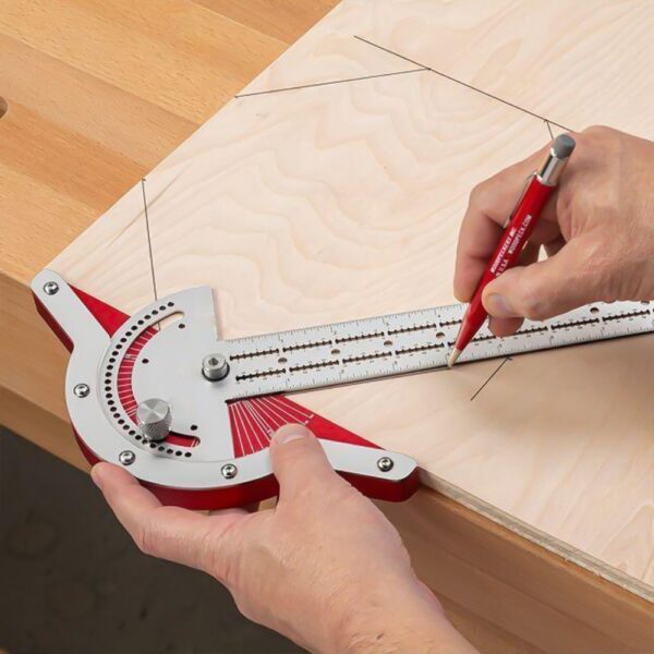 Woodworker Edge Rule Efficient Protractor Woodworking Scriber Gauge Stainless Steel Measuring Ruler Scale Caliper Carpentry Tool 3